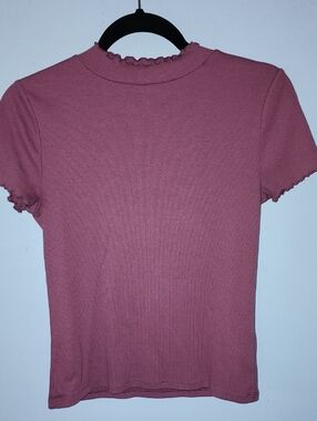 Wonder Nation Ribbed Crewneck Tee in Mauve Grape XXL 18